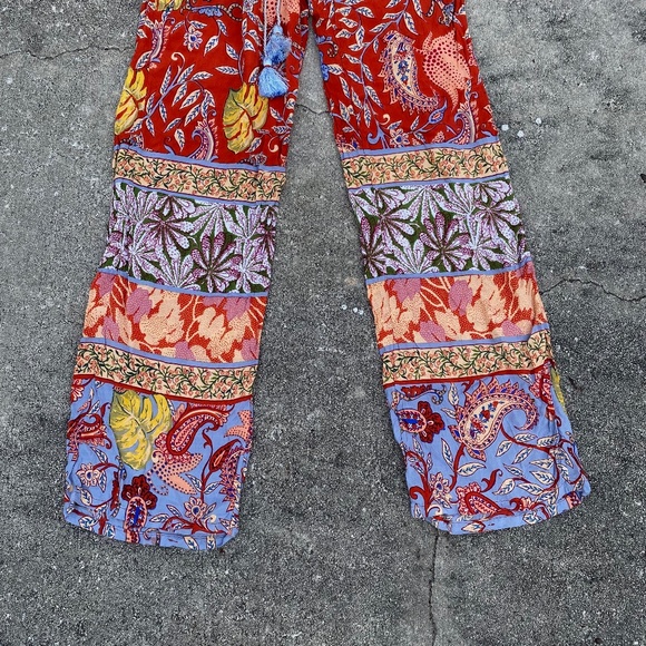 Anthropologie Floral Paisley Boho Casual Pants - Picture 4 of 8